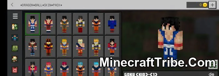 1 Dragonball Skin Pack Mcpe