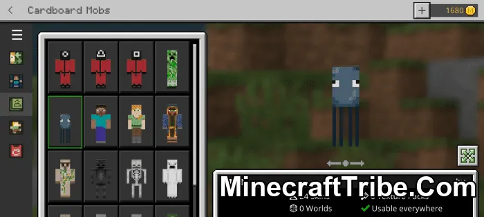 Cardboard Mobs Skin Pack Mcpe 1