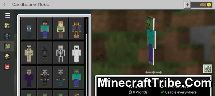 Cardboard Mobs Skin Pack Mcpe 3