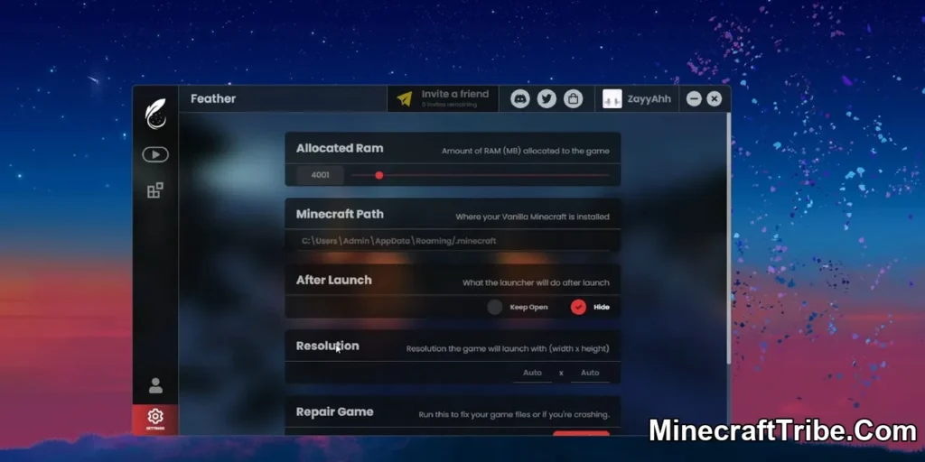 Feather Client Launcher Screenshots 1