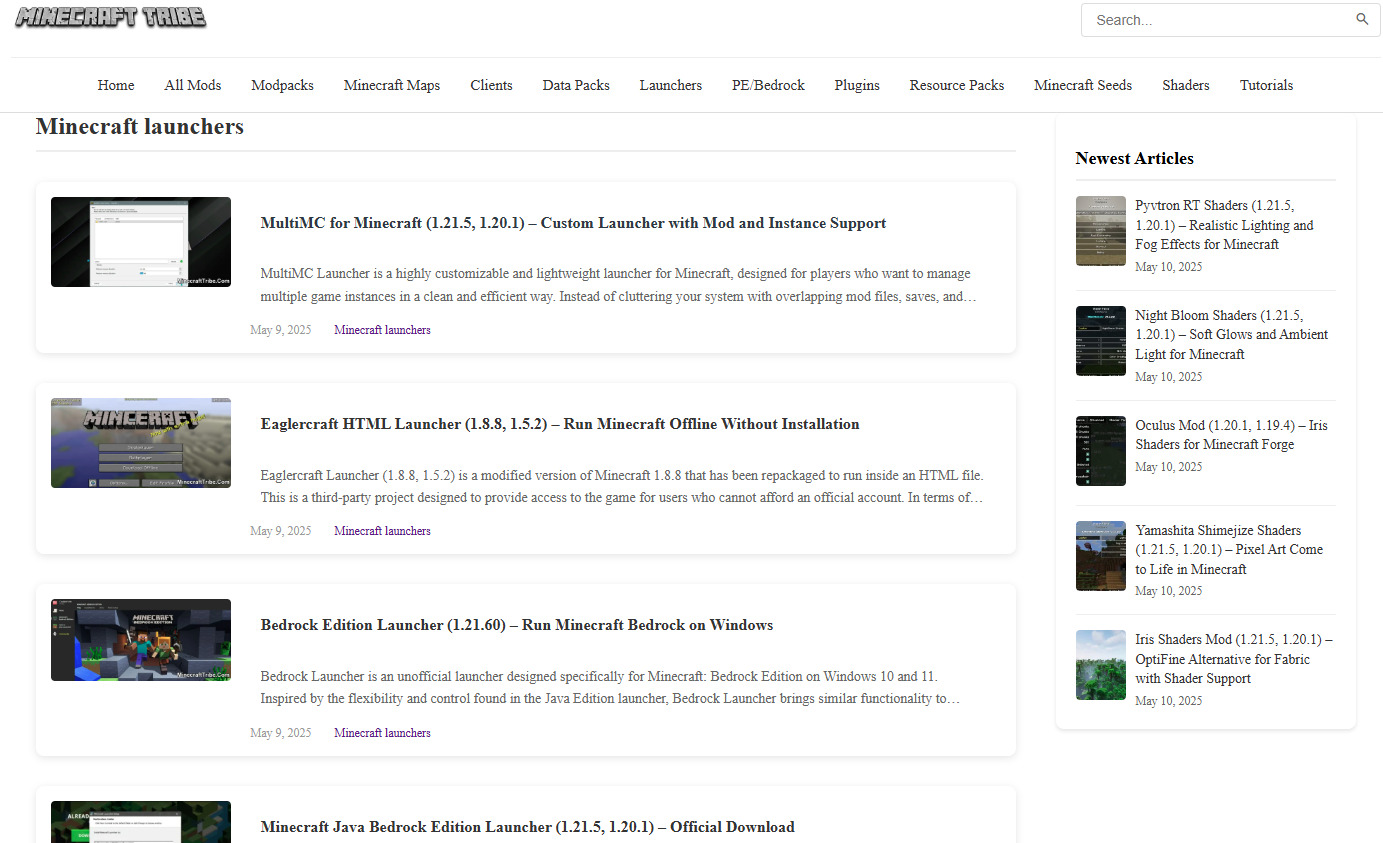 Access the Shaders download page