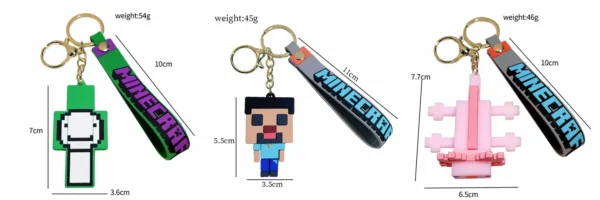 Minecraft Keychain Figures – Cute Pixel Silicone Pendants for Bags & Gifts - Image 7