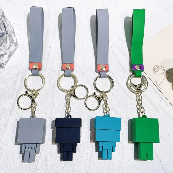 Minecraft Keychain Figures – Cute Pixel Silicone Pendants for Bags & Gifts - Image 6