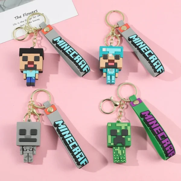 Minecraft Keychain Figures – Cute Pixel Silicone Pendants for Bags & Gifts - Image 5