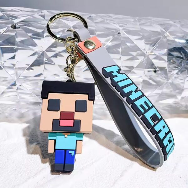 Minecraft Keychain Figures – Cute Pixel Silicone Pendants for Bags & Gifts - Image 3
