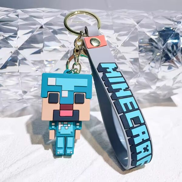 Minecraft Keychain Figures – Cute Pixel Silicone Pendants for Bags & Gifts - Image 2