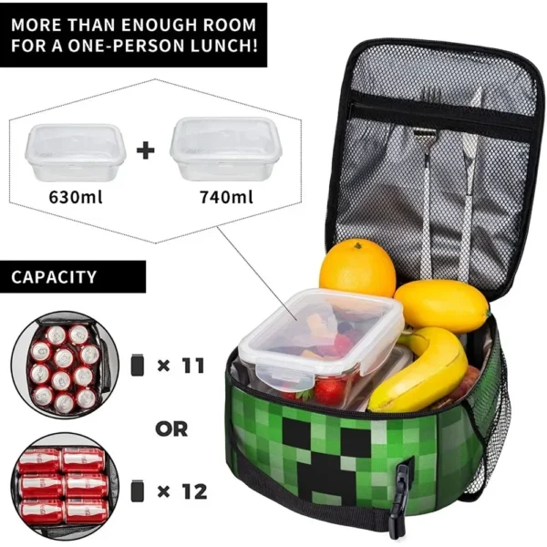 Pixel Game Insulated Lunch Bag – High‑Capacity, Reusable, Portable - Image 4