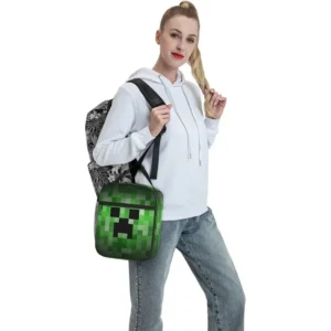 Pixel Game Insulated Lunch Bag – High‑Capacity, Reusable, Portable