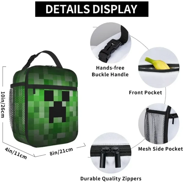 Pixel Game Insulated Lunch Bag – High‑Capacity, Reusable, Portable - Image 5